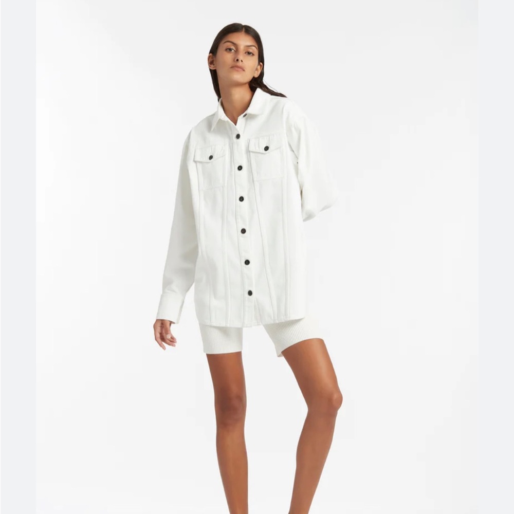 SIR The Label White Denim Jacket